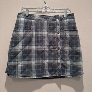Toad&Co Quilted Birddog Mini Skirt Zuni Turquoise Sz 4‎ Buttons Short Casual